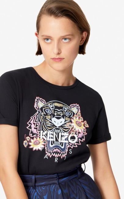 Kenzo Women Passion Flower' Tiger T-shirt Black